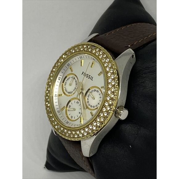 Fossil Stella ES2944 Women's Brown Leather Strap Analog Dial Quartz Watch EY476 - Picture 4 of 12